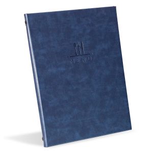 Faux Leather Menu A4 Blue - Pack 10 - IT01