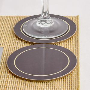 Round Brown Melamine Coasters (IT811W)