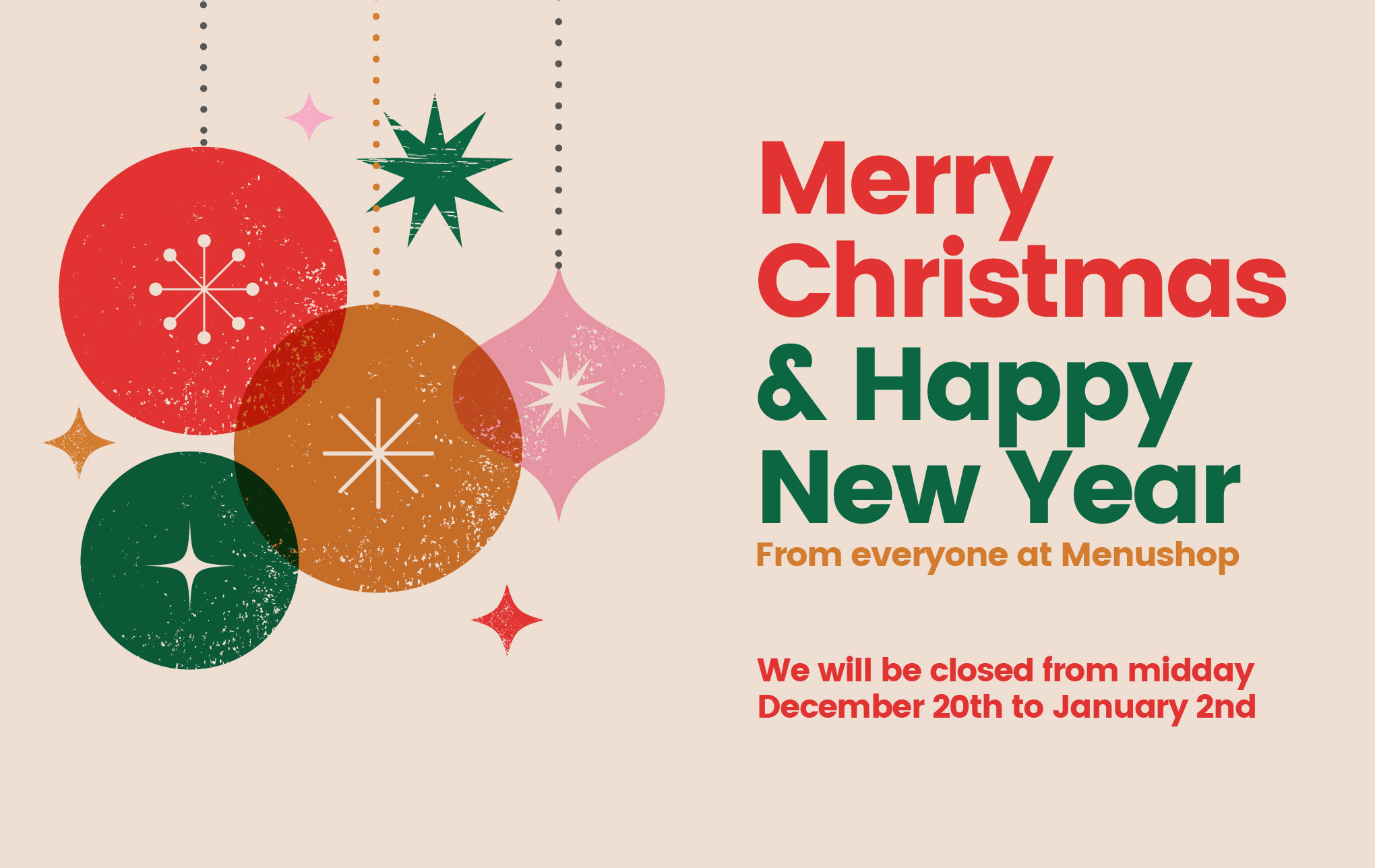 Merry Christmas from all of the team at MenuShop!