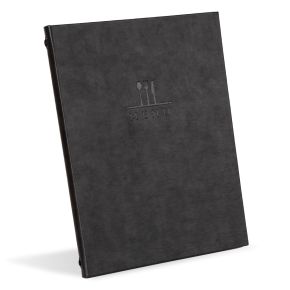 Faux Leather Menu A4 Black - Pack 10 - SI04